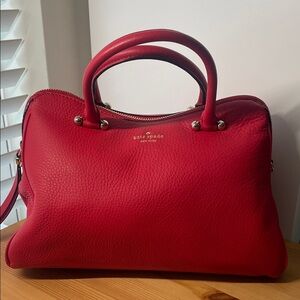 kate spade Red Pebbled Leather Satchel